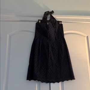 Lilly Pulitzer Navy Halter Eyelet A-Line Dress